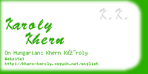 karoly khern business card